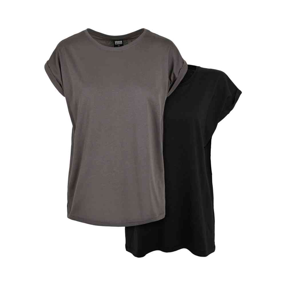Urban Classics - Extended Shoulder 2pack Top - Grey/Black